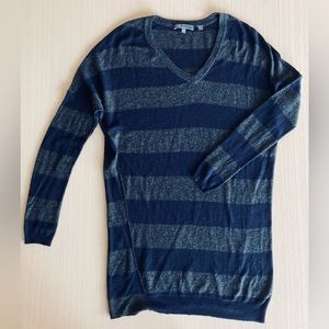 Vince Lightweight Stripe V-neck Tunic Sweater
